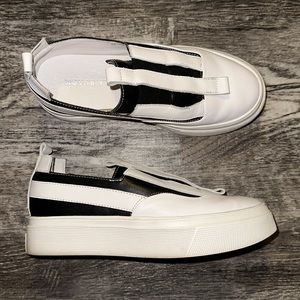 Black and White Platform Sneakers
